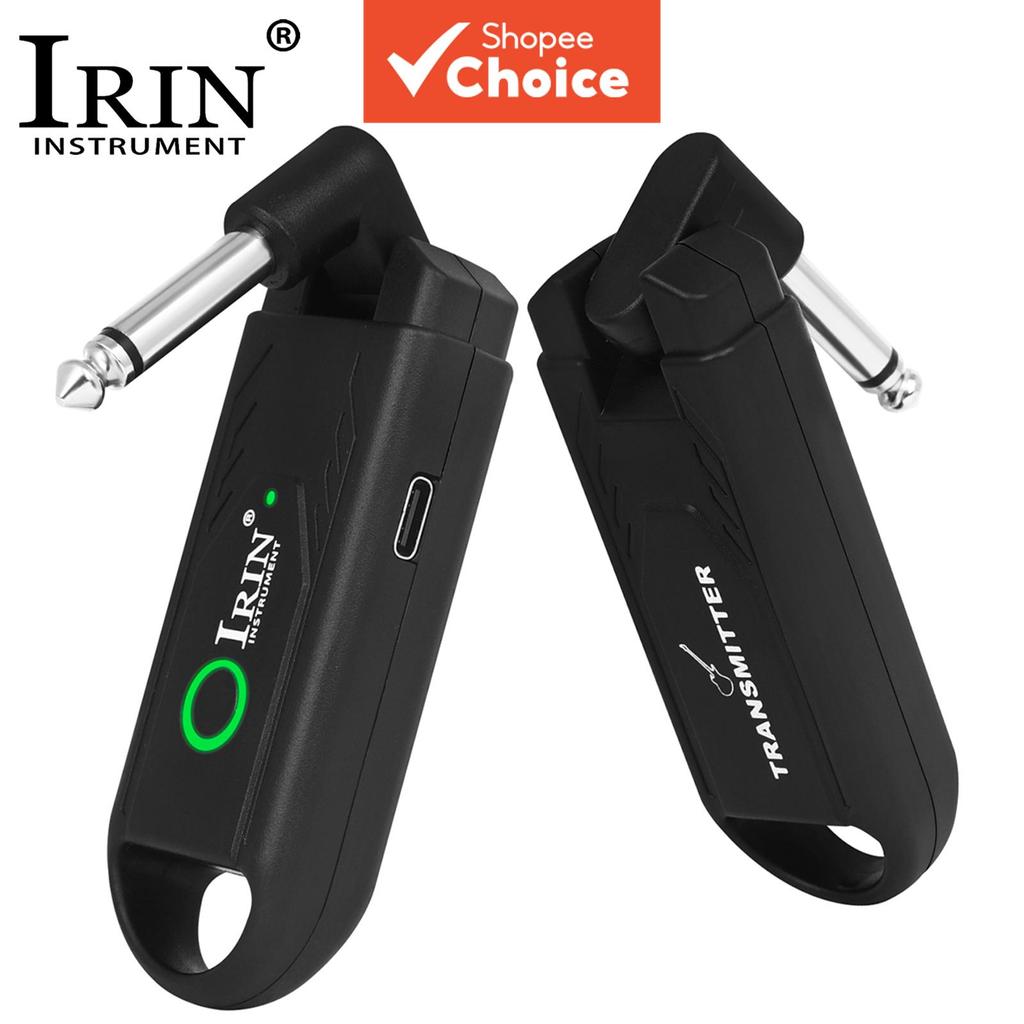 Sistema de Guitarra Sem Fio IRIN com Transmissor e Receptor UHF Recarregáveis para Guitarra Elétrica/Baixo