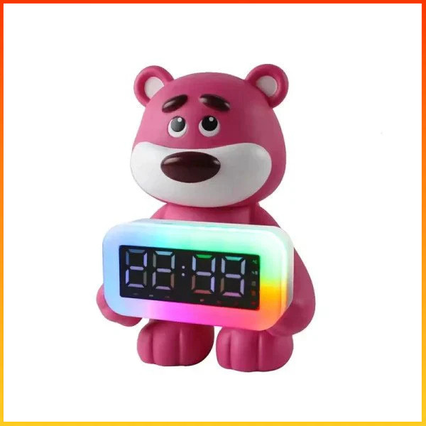 Caixa de Som RGB em Forma de Urso com Relógio Digital, Alarme, Temperatura em Tempo Real e Longa Duração de Bateria 8863