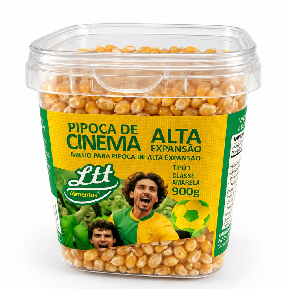 Milho Pipoca Alta Expansão 900g Futebol Brasil Pipoca De Cinema - Mais Tempero