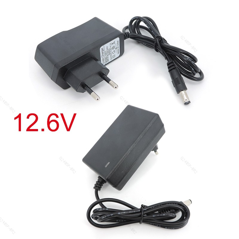 Carregador AC DC 12.6V 1A , Adaptador De Parede De Energia De 12 V , 5.5 * 2.5MM 12.6V 2A Para Bateria De Lítio 18650 ,