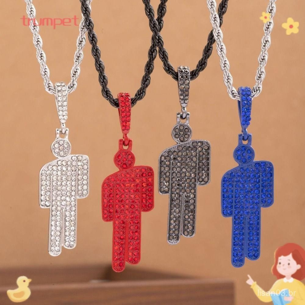 Pingente TONFASHION para Pessoas de Baixa Estatura, Colar Moderno e Luxuoso com Cabeça Inclinada em Estilo Hip-Hop DDL8