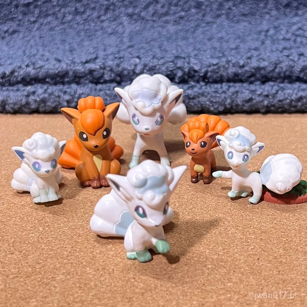 Pokémon Pocket Monster Brinquedo Miniatura de 3-4cm Vulpix TOMY Ice Vulpix wct Ice Vulpix 6PYG