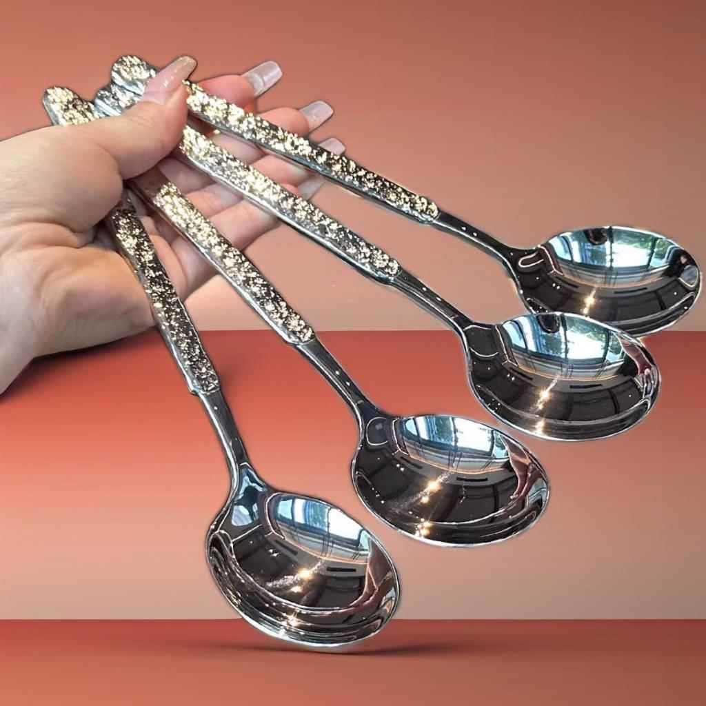 Colher de arroz de aço inoxidável [estilo próprio linda colher de arroz] influenciador de alto valor colher de comida oc