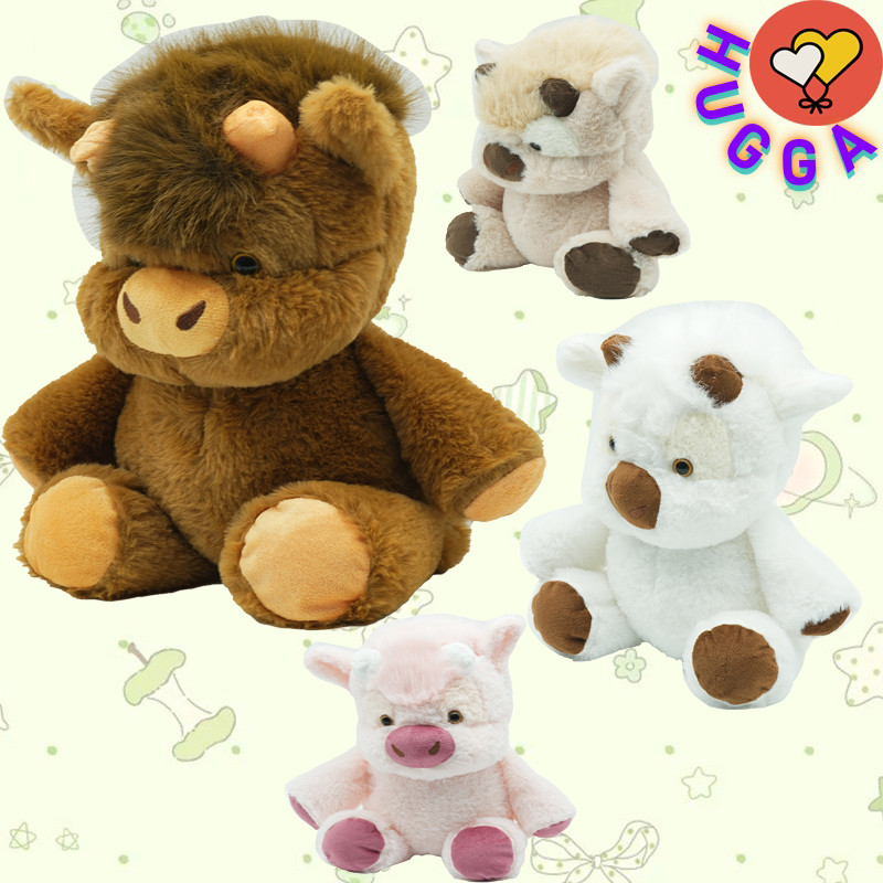 HUGGA Elefante Amarelo Gado Pó Porco Rinoceronte Pato Brinquedo De Pelúcia Boneca Animal Macia Estudante Namorada Aniver
