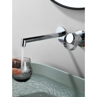 Torneira de bacia escondida embutida banheiro italiano minimalista torneira de bacia quente e fria lavatório todo cobre