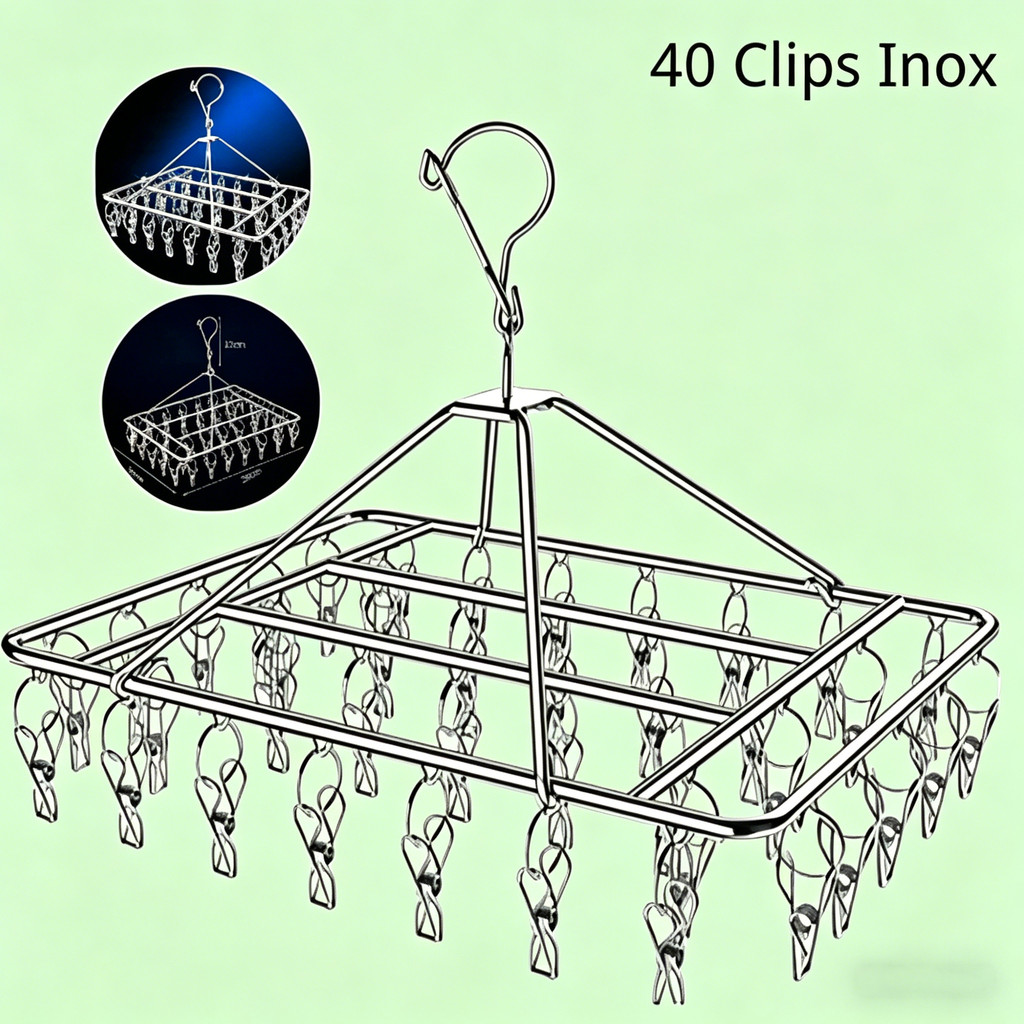 Varal 40 Prendedores Para Roupa Intima Para Calcinha Meia Cueca  Reforçado inox 08/10/20/30/40/60 Prendedores