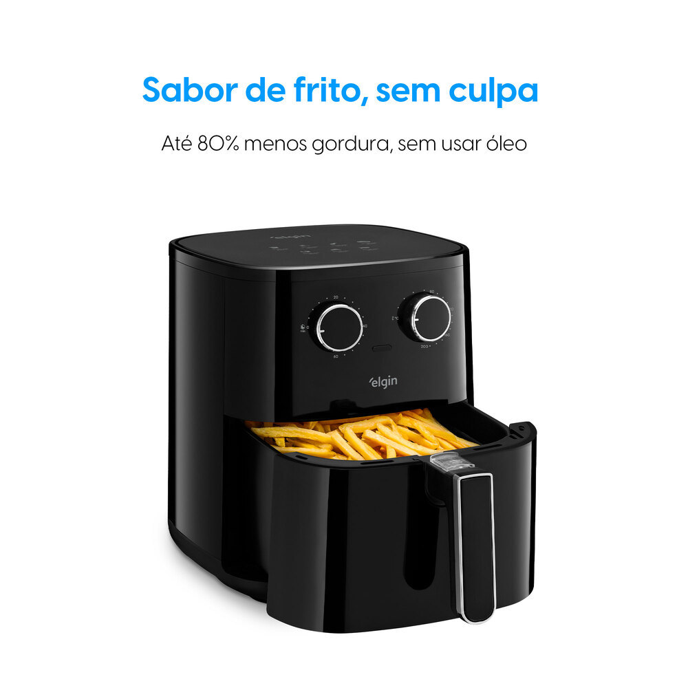 Fritadeira Air Fryer Six Fry - 6,5L Cesto removível 1.500W Preta — imagem 2 de 2