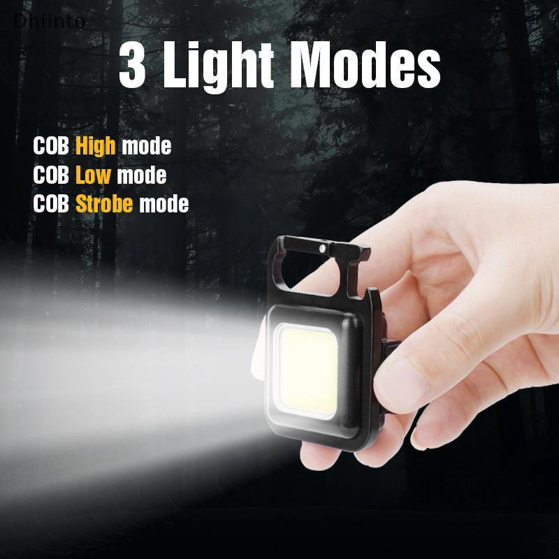 [Dhiint] COB Led Light Camping Alta Potência Tipo-C Lanternas Recarregáveis Tocha Mini Lanterna Holofote Chaveiro Luz De