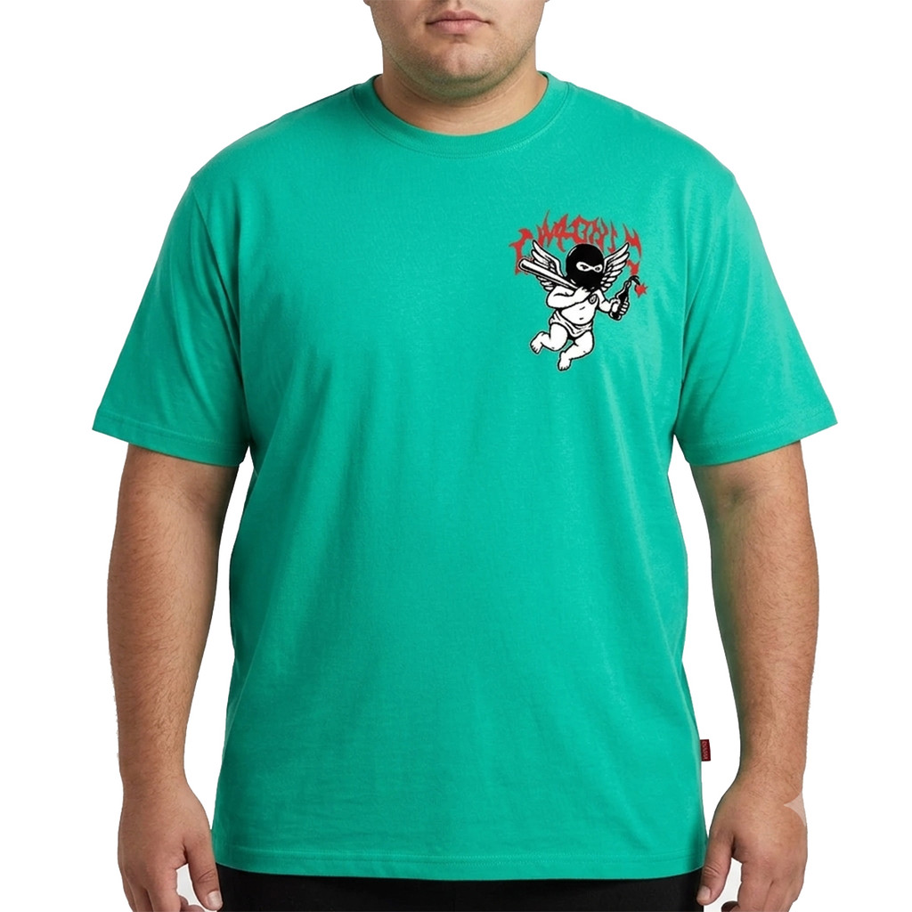 Camiseta Chronic Big Plus Size Anjo Verde Água 4353