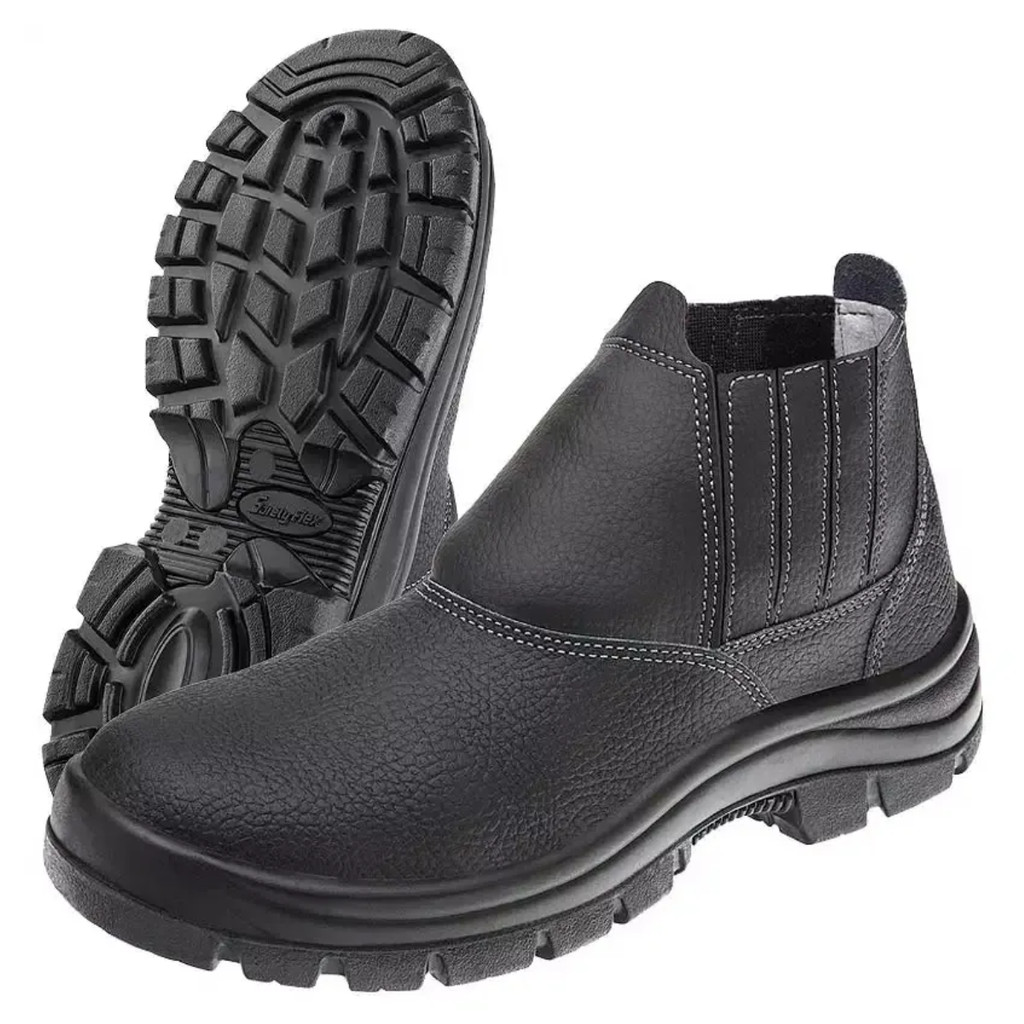 Bota Botina de Segurança Couro Bico Pvc Marluvas Safety Flex