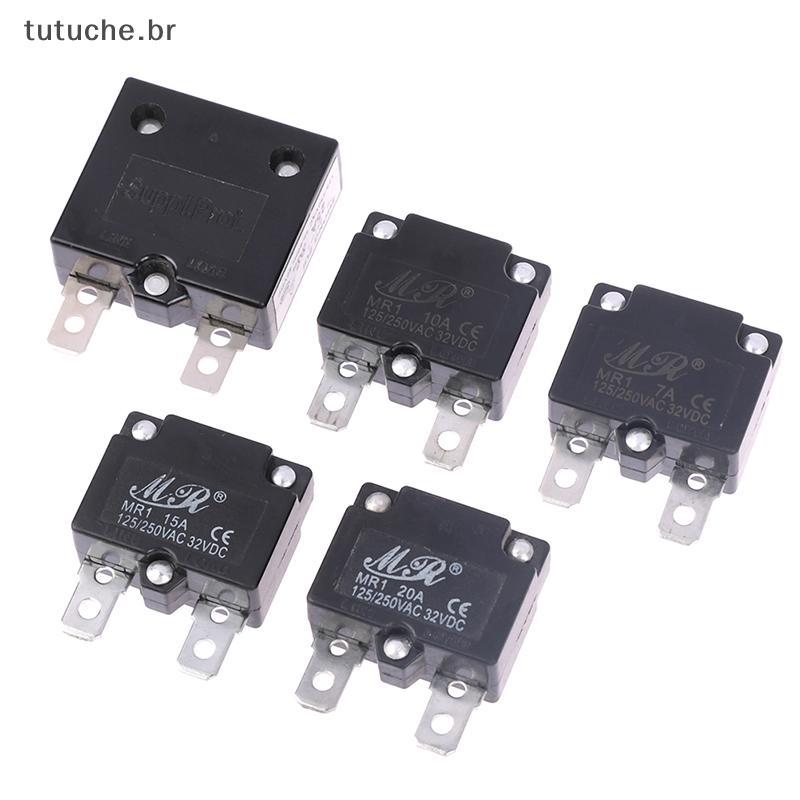 TU 7A 10A 15A Relé De Reinicialização Automática Fusível Therma Interruptor Disjuntor Protetor De Sobrecarga De Corrente