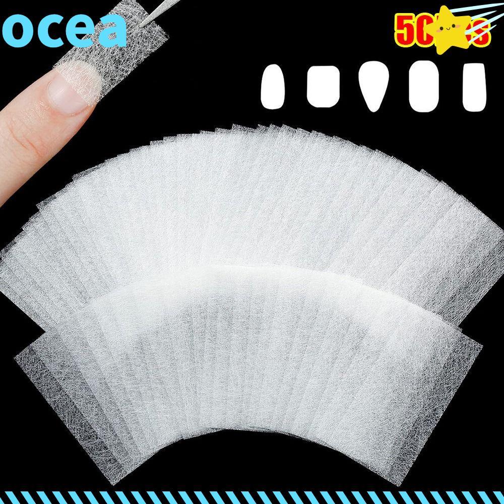 OCEA 50 Unidades De Extensão De Unha De Fibra De Vidro De Seda , Envoltório De Forma Acrílica Não Tecida , Papel 8x4cm P