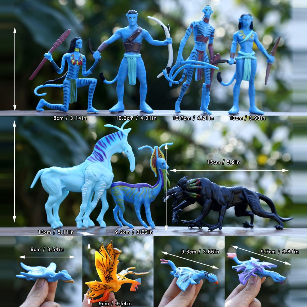 11 Pçs/Set 8-15cm Dos Desenhos Animados Anime Avatar Monstro Jake Sully Neytiri Direhorse Banshee Cavalo Pterossauro Imp