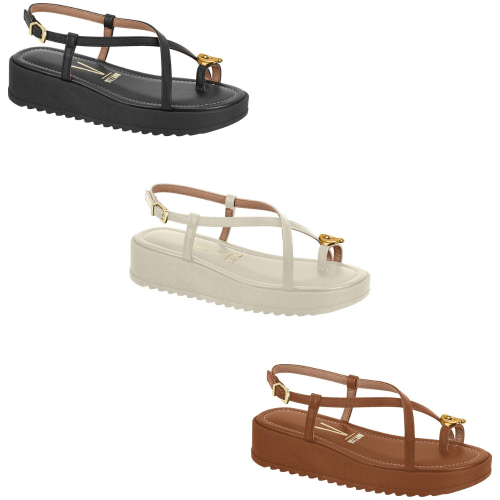 Sandália De Dedo Feminina Salto Alto Flatform Vizzano