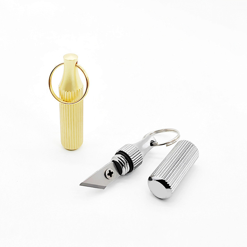 Chaveiro portátil de latão pequena faca de escultura portátil Mini cápsula faca de escultura desembalagem expressa ferra