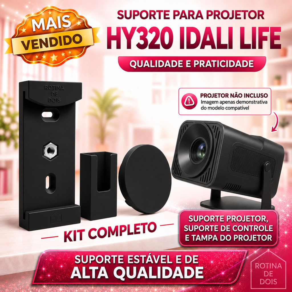 Suporte DataShow Projetor HY320 IDALI LIFE Teto Parede Tripe Preto Branco