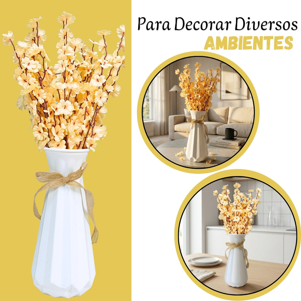 Kit Buquê De Flor Cerejeira Artificial de Plástico Para Decoração - Castela · foto 2