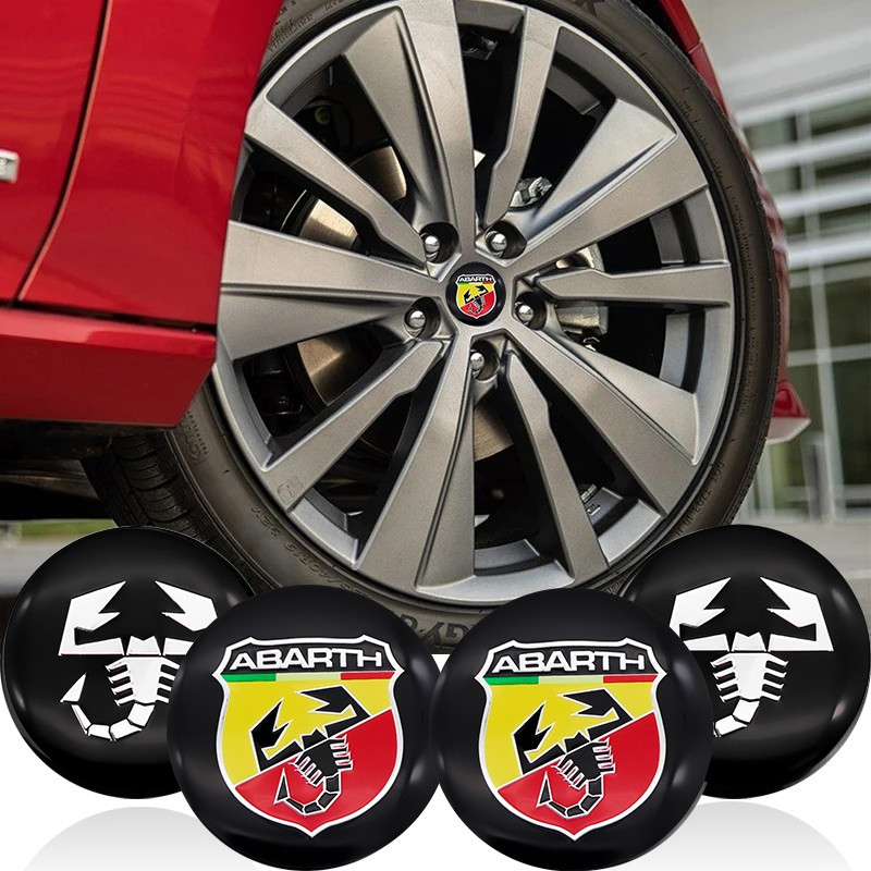 Conjunto de 4 peças de adesivos de logotipo para calota de roda de 56mm para decoração de carro, adequado para Fiat Abar
