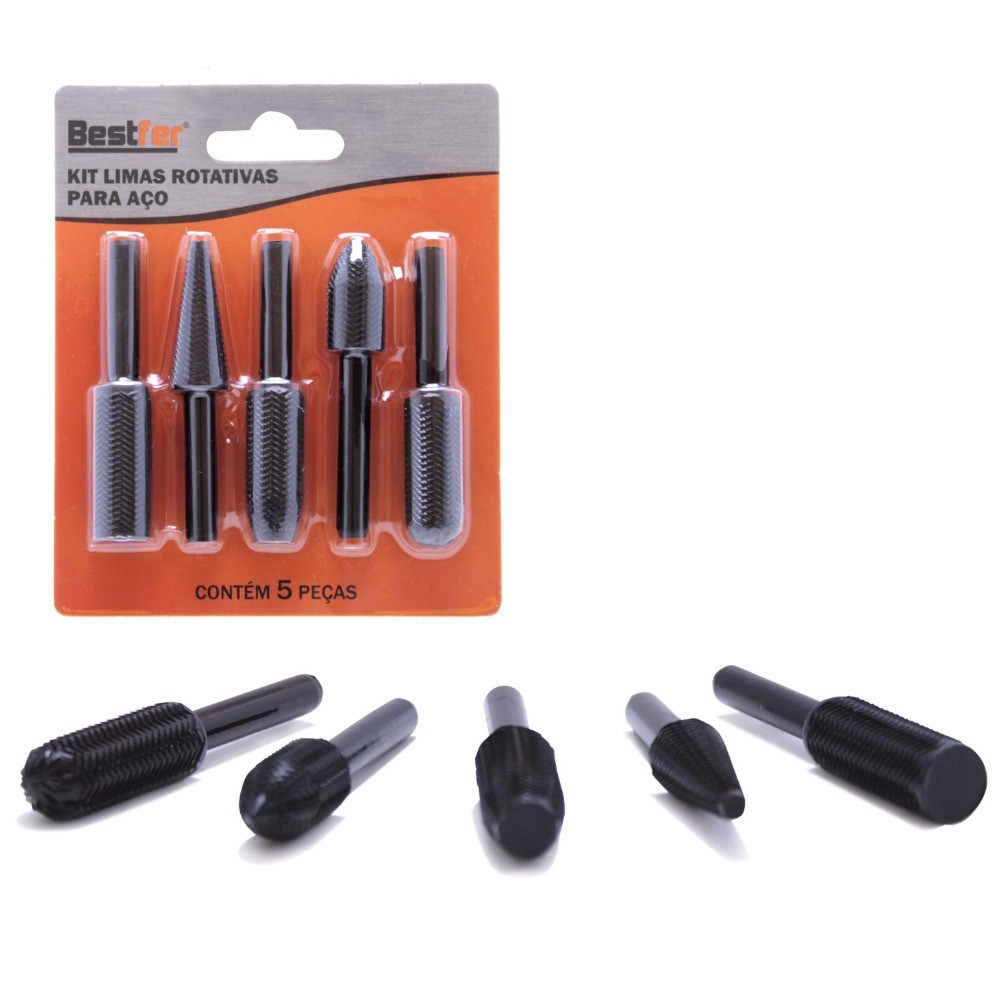 Kit de lima rotativa para aço 5 peças - BFH2893 Bestfer