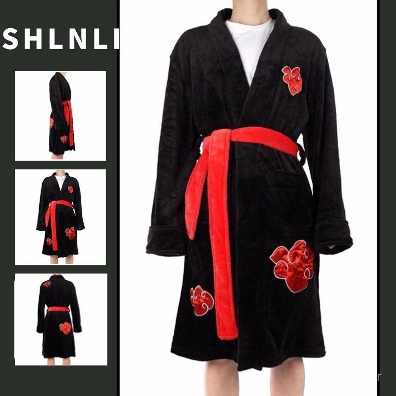 Outono Inverno Adulto Anime Naruto Cosplay Roupão Pijama De Flanela Macia