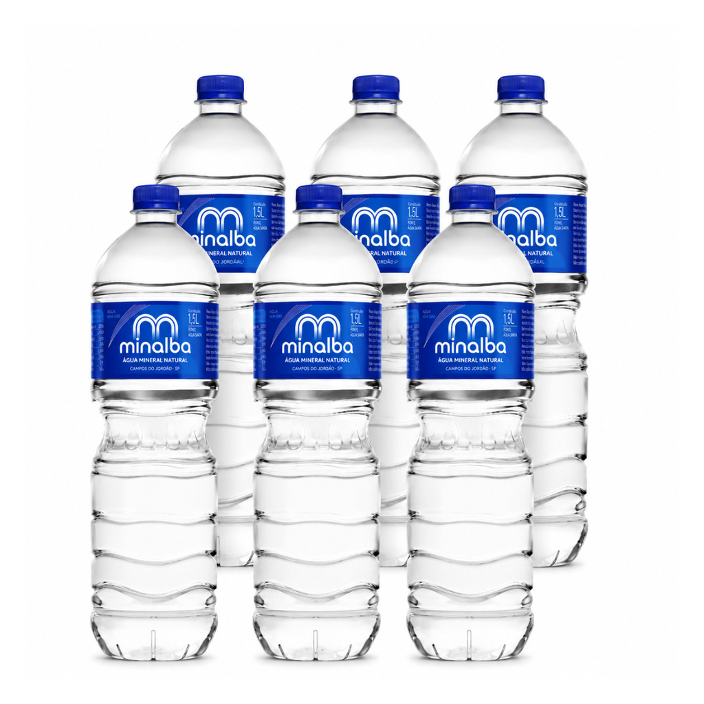 ÁGUA MINERAL MINALBA SEM GÁS 1,5L PACK C/6UNID