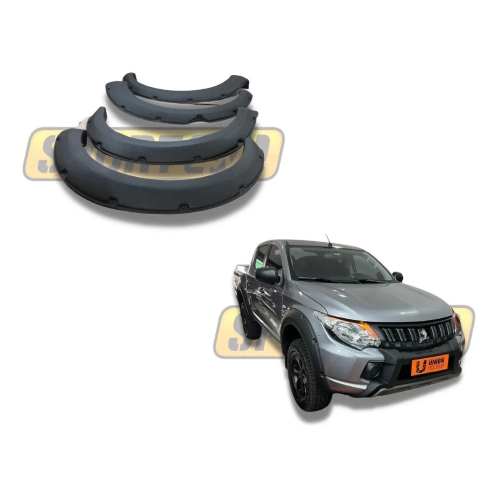 Moldura Alargador Paralama Roda L200 Triton 2017 Kit Fibra Kit