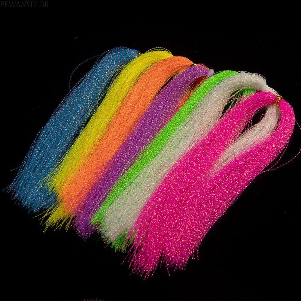 PEWANYDI Isca Fazendo Material Colorido Assist Ganchos Linha Luminosa Jig Gancho Sabiki Rigs Fly Fishing Tinsel