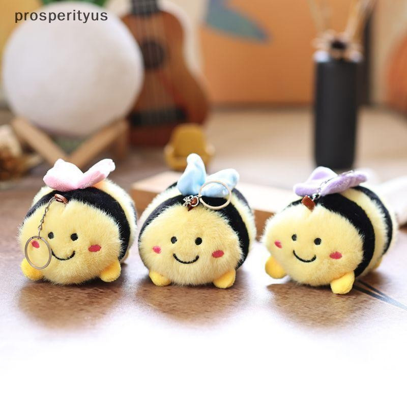 [prosperityus] 1 Peça Saco Pingente Bonito Pequena Abelha Boneca Brinquedo De Pelúcia Chaveiro Mochila Infantil Acessóri