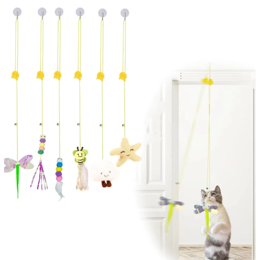 Brinquedo para Gato Interativo  para Pendurar em Porta Teto Antiestresse Divertido