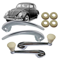 Kit Maçaneta Interna Manivela Roseta Bege Fusca 1959 1960 1961 1962 1963 1964 1965 1966 1967 1968 1969 1970