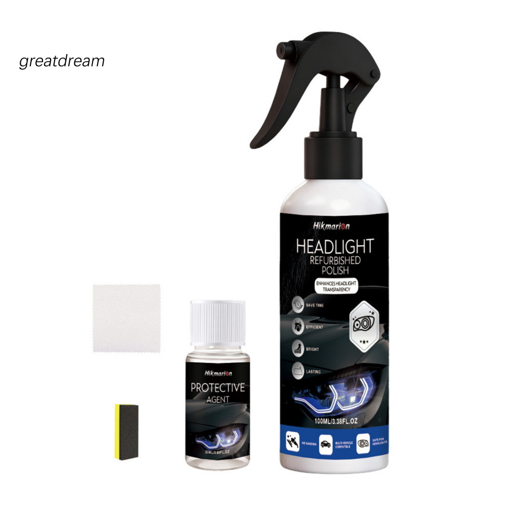 Car Paint Protection Headlight Restoration Kit for Cars – Remove Yellow Haze Uv Lens Polish Cleaner Restore Clarity Sh