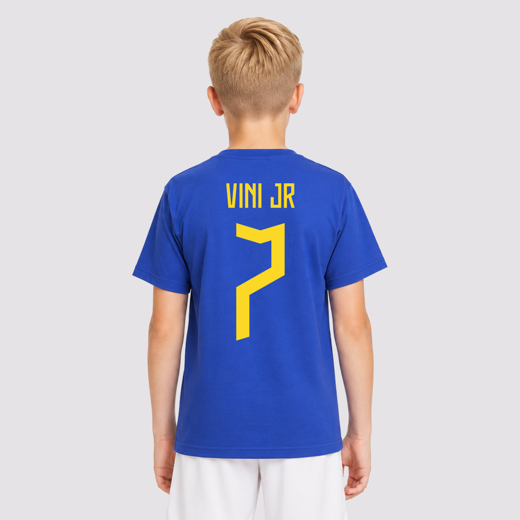 Camisa Dras Brasil Infantil Azul 7 Vini JR