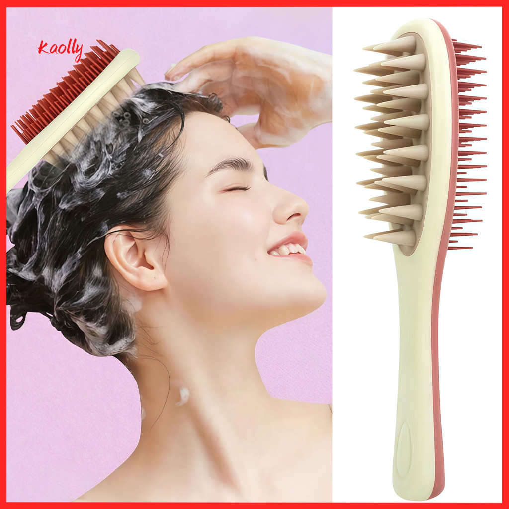 Gentle Hair Care Comb Double-sided Shampoo Brush Long Handle Scalp Massager 2-in-1 Scrubber with Fine Wide for Men for R