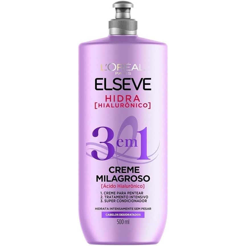 Creme Milagroso 3 em 1 Elseve Hidra Hialurônico 500ml