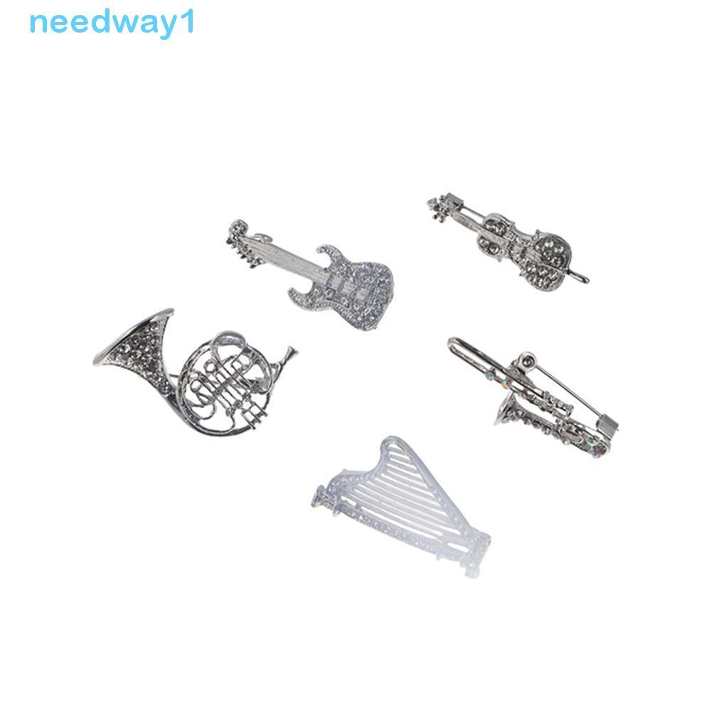 NEEDWAY Feminino Broche Acessórios De Roupas Camisola Casaco Colarinho Pino Sax Harpa Guitarra Luxo Sentido Estilo Corea