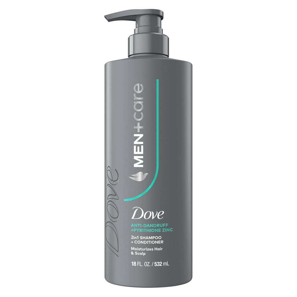 Dove Men+Care Shampoo e Condicionador 2 em 1, 1 oz, tratamento capilar anticaspa, hidrata cabelo e couro cabeludo, conté