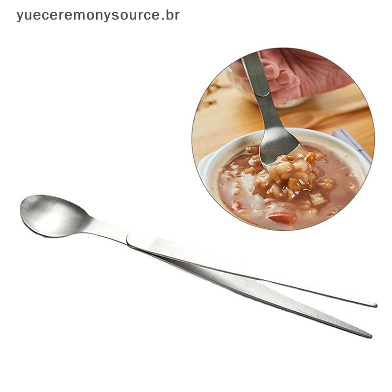 # yuece 2 Em 1 Colher De Aço Inoxidável Função Dupla Para Festa Acessórios De Cozinha Chef Fogão Gadget ,