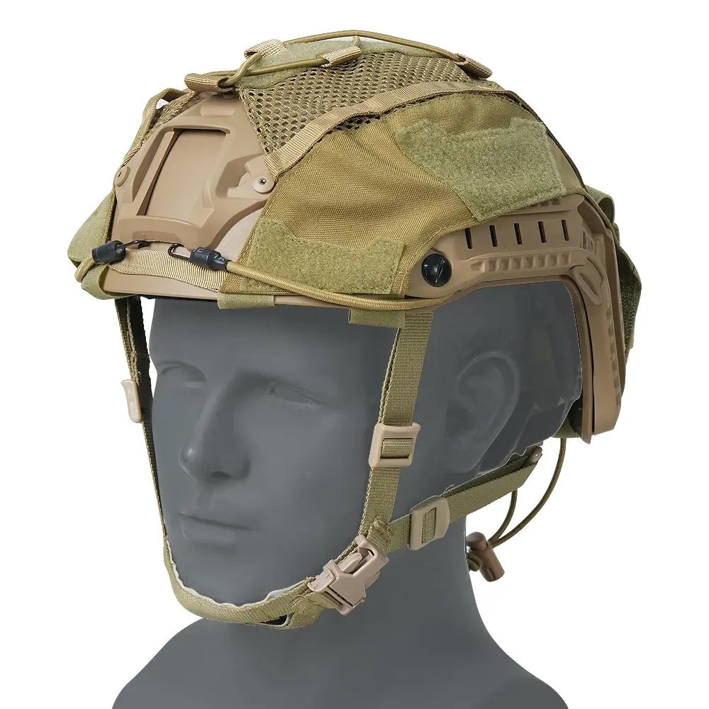 Capa Tática para Capacete FAST com Bolsa para Bateria, Nylon 500D, para Paintball, Airsoft e Caça, Acessório Protetor pa