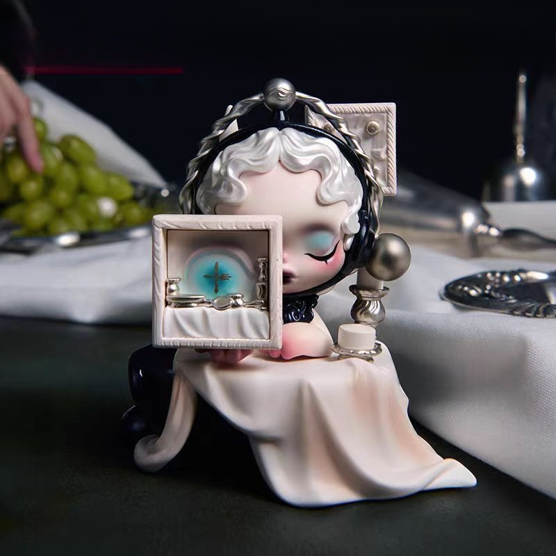 Série de mesa de jantar SKULPANDA enfeites de brinquedo feitos à mão caixa misteriosa coleção presente