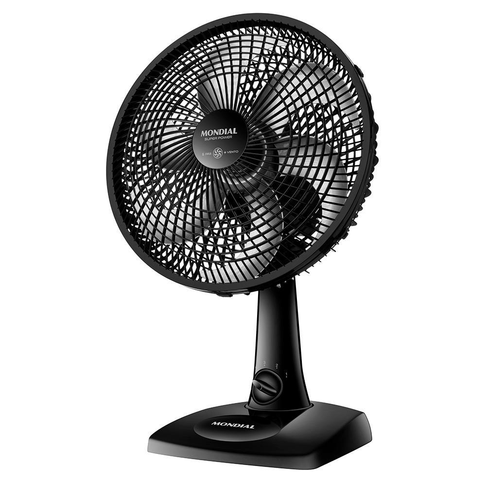 Ventilador De Mesa Mondial Super Power 6 Pás 60W 30Cm Preto VSP-30-B