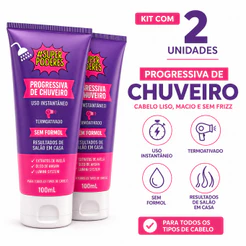 kit 2 Progressiva de Chuveiro Super Poderes + Progressiva Isis - Liso instantâneo Sem Formol
