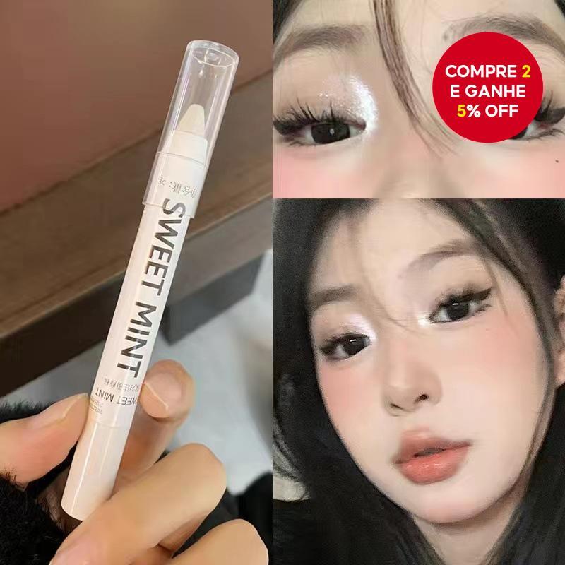 Novo Lápis de Sombra Matte GECOMO, Lápis Delineador Branco, Caneta Iluminadora Prateada com Brilho
