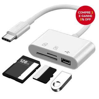 Leitor De Cartão SD USB C Para TF Adaptador Multiporta 3 Em 1 iPhone iPad MacBook Galaxy …