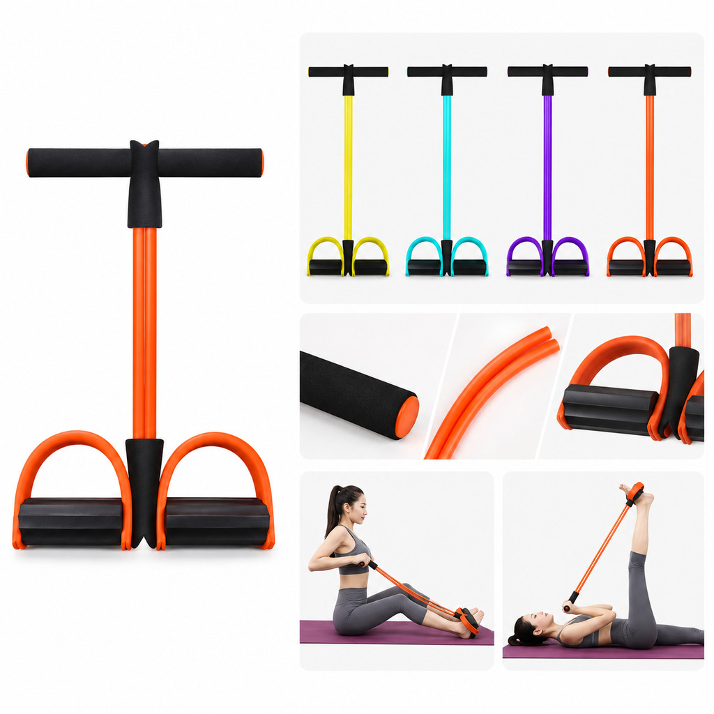 Elástico Extensor com Pedal Fitness Musculação Pilates Treino Funcional Fortalecimento Muscular