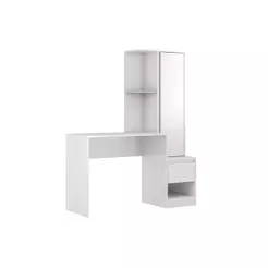 Escrivaninha p/ Escritório c/ Armário Office Morada 1 Porta e 1 Gaveta Branco - Demóbile
