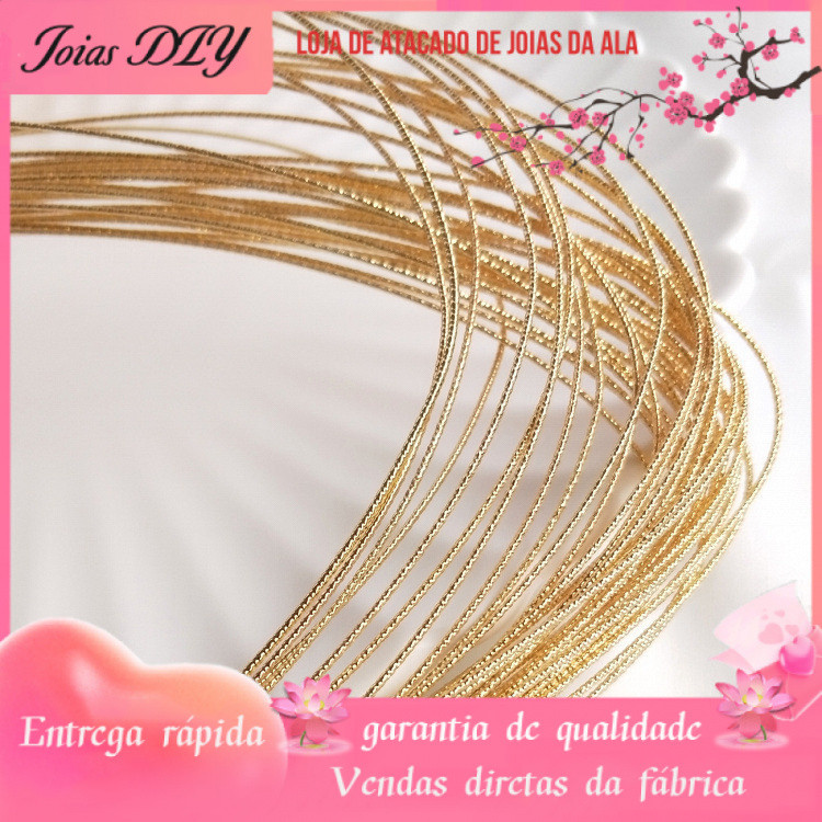 14K banhado a ouro cor-preservando lote flor fio duro torção fio modelagem fio banhado a ouro DIY enrolamento pulseira b
