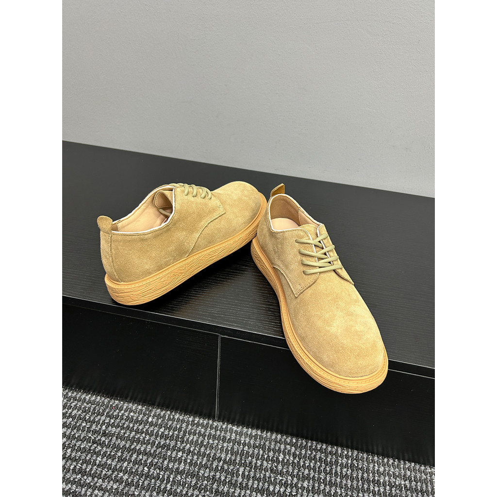 [Baba Xiansen] Sapatos masculinos de sola grossa, sapatos casuais leves, combinados, bico grande, tênis retrô, originais