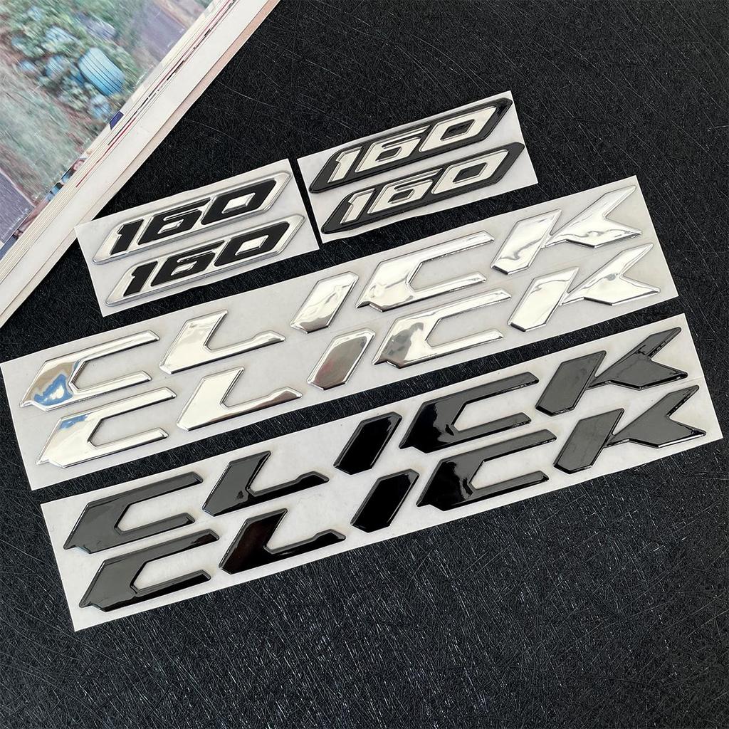 4 Pçs Adesivos Para Honda click160 Clique 160 3D Cola Macia Em Relevo Carta Emblema À Prova Dwaterproof Água Decalque Ta