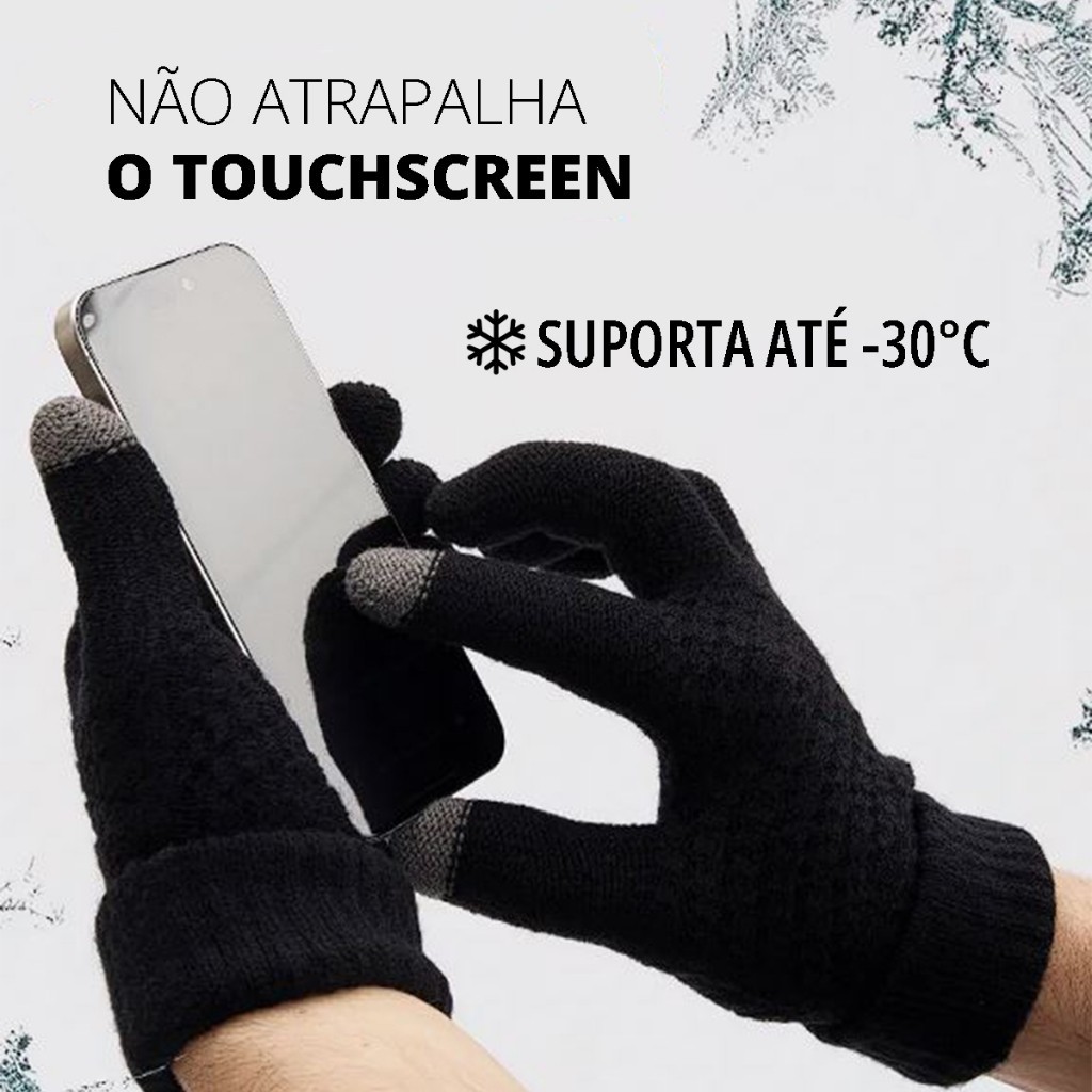 Detalhes do Luva de Inverno Touch Screen Quentinha Mexe Celular