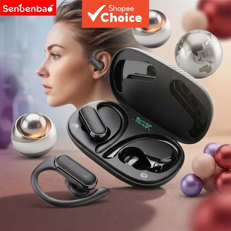 Fones de ouvido esportivos sem fio SENBENBAO A520 com Bluetooth 5.4, design esté